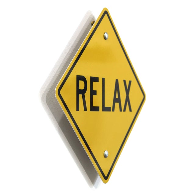 Relax Diamond III - Steel Street Sign Inspired Sculpture Original Artwork by Scott Froschauer For Sale In Los Angeles - Image 6 of 9