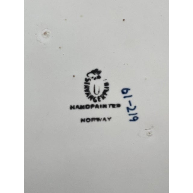 Mid-Century Stavangerflint Hand-Painted Ceramic Tray With Gardener Motif, Norway For Sale In Houston - Image 6 of 6