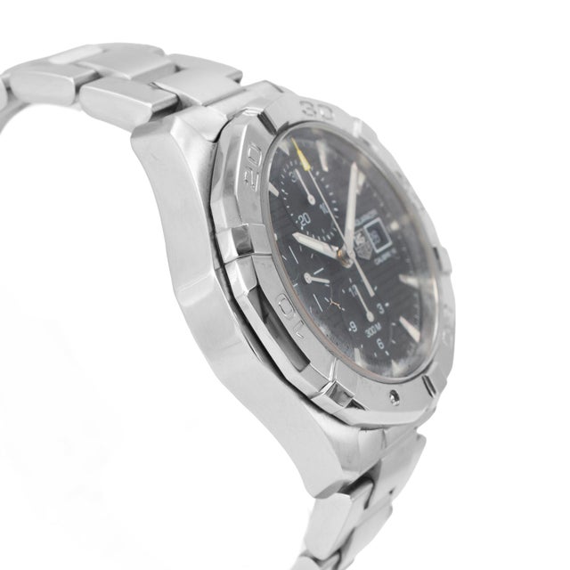 Modern Tag Heuer Aquaracer 300m 43mm Cay2110-0 Black Dial Stainless Steel Watch For Sale - Image 3 of 9