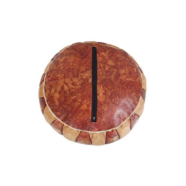 Egyptian Revival Leather Pouf For Sale - Image 4 of 7