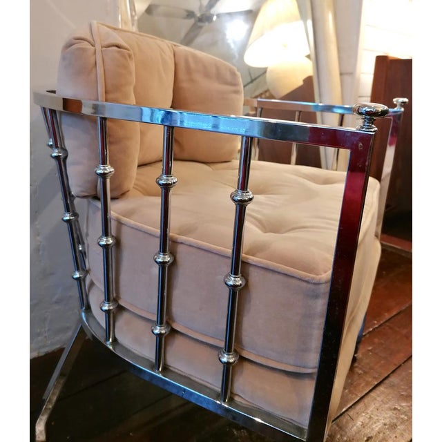 Set of Mid-Century Chrome Spindle Armchairs with Casters from Drexel, USA, 1970s For Sale - Image 8 of 17