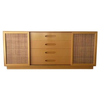 Harvey Probber Mid-Century Lacquer & Cane Credenza For Sale