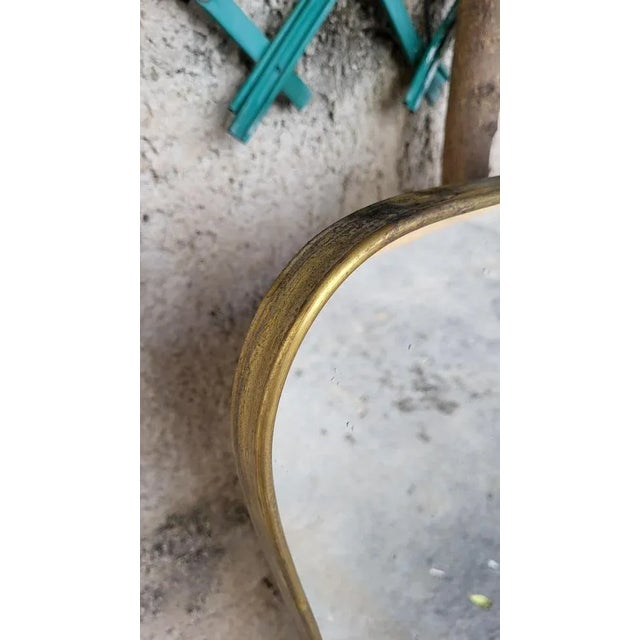 Vintage Italian Wall Mirror with Brass Frame For Sale - Image 4 of 6
