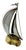 Demott 1970s Brutalist Metal Sailboat Sculpture on Onyx Base by DeMott - Set With Original Tag For Sale - Image 4 of 16