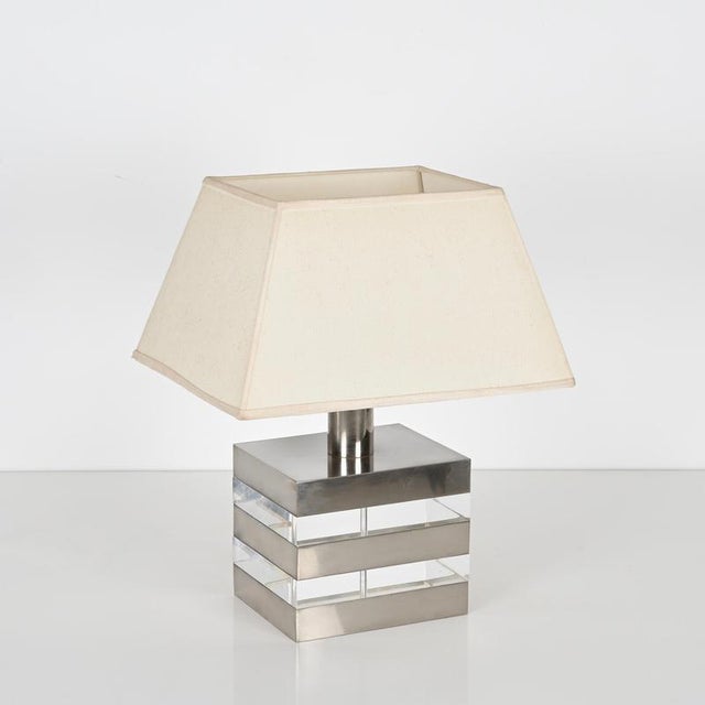 Mid-Century Table Lamp in Acrylic Glass and Steel, Italy, 1970s For Sale - Image 8 of 18