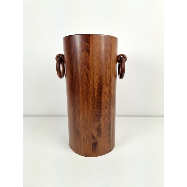 Brown Vintage Wooden Cylinder Umbrella Stand, 1960s For Sale - Image 8 of 8