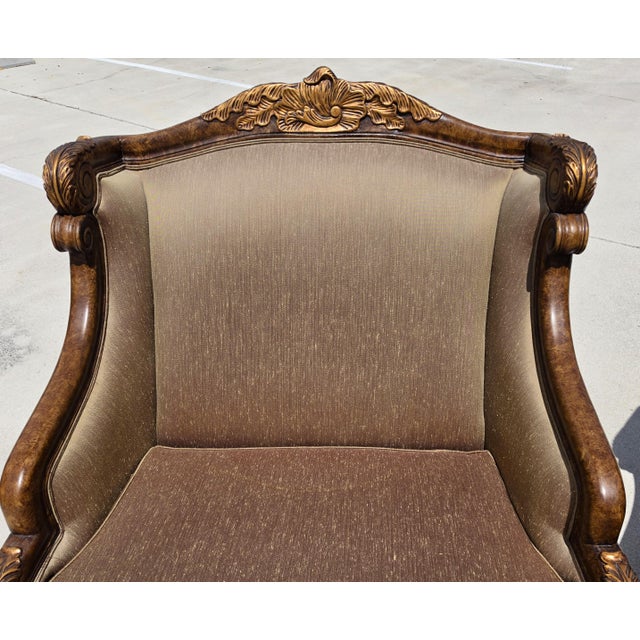 Marge Carson Style French Louis XV Ornate Caved Settees Loveseats Pair For Sale - Image 11 of 18