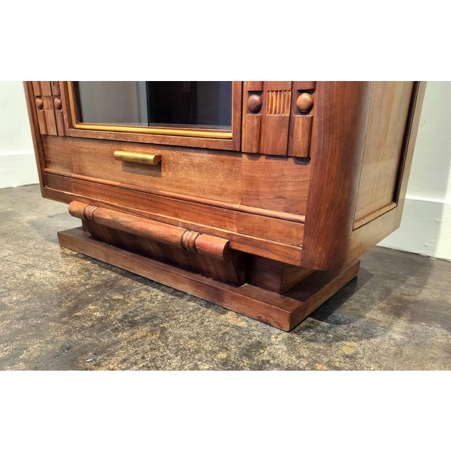 Charles Dudouyt Brutalist French Art Deco Mahogany Sideboard in the Style of Charles Dudouyt For Sale - Image 4 of 14