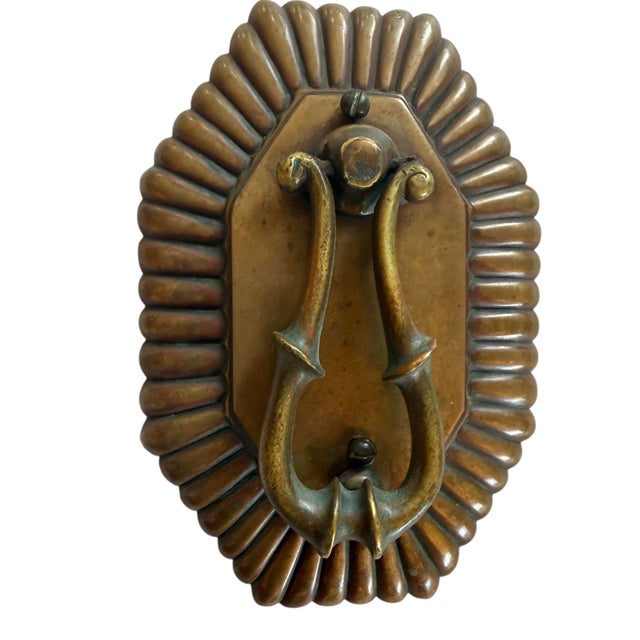 Antique Bronze Large Classical Door Knocker For Sale - Image 4 of 5