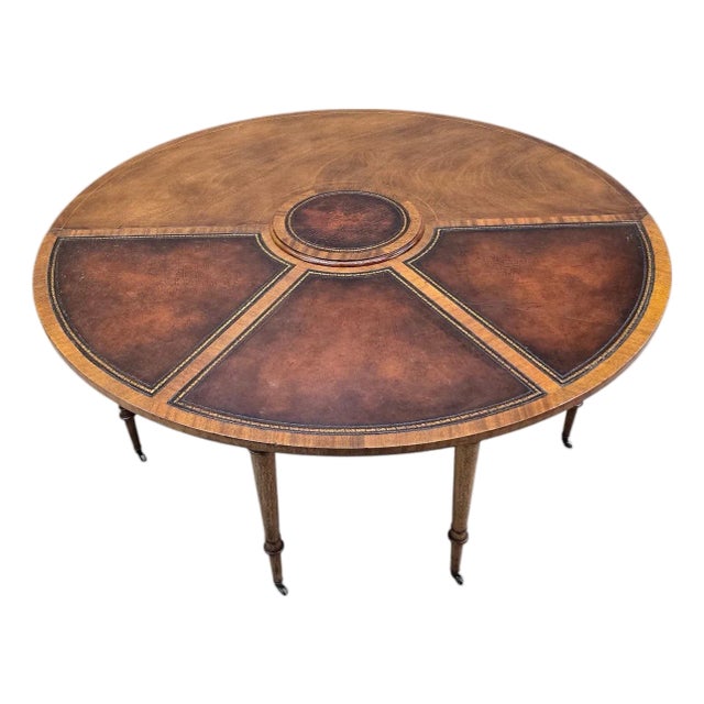 Mid 20th Century Federal Style Flip Top Demilune Table by Weimann For Sale