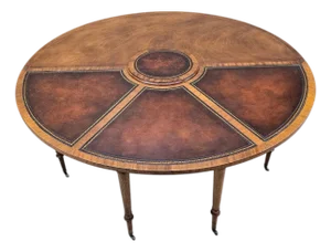 Mid 20th Century Federal Style Flip Top Demilune Table by Weimann