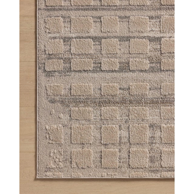 2020s Amber Lewis x Loloi Monty Pebble / Beige 18" x 18" Sample Rug For Sale - Image 5 of 7