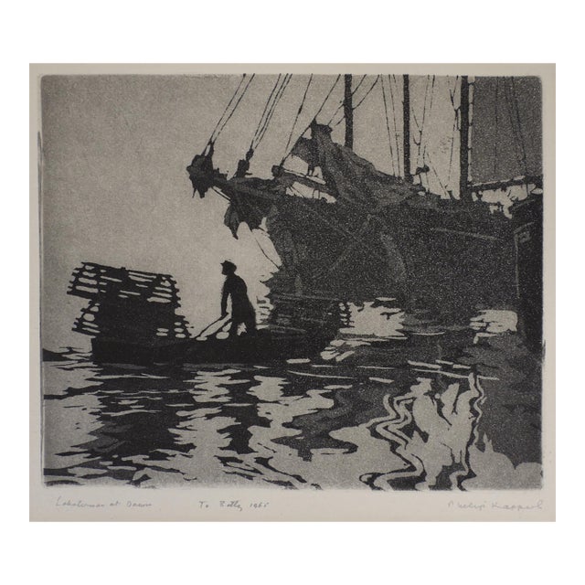 1965 Lobsterman at Dawn Etching For Sale