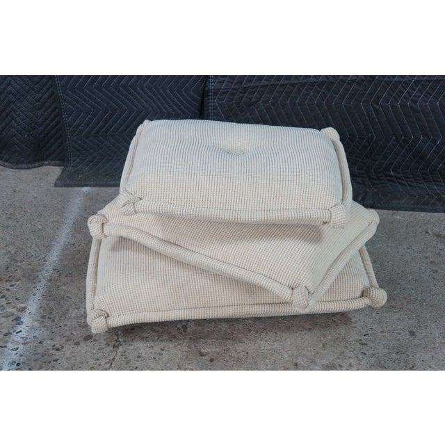 1970s Attributed to Jacques Charpentier for Maison Jansen Stacked Pillow Ottoman Foot Stool Pouf MCM For Sale - Image 14 of 15