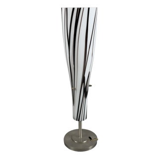 Modernist Zebra Glass and Metal Cone Table Lamp from Giorgione, 1980s For Sale