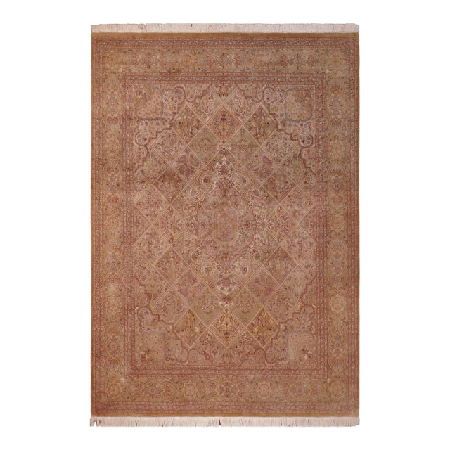 Elegant Gulab Pak-Persian Gold/Green Wool Rug - 8'2'' X 9'11'' For Sale