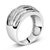 Contemporary Silver 1.0 Cttw Channel Set Baguette Diamond 6-Row Domed Cocktail Ring - Size 7 For Sale - Image 3 of 6