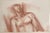 Figure of a male conte drawing on paper from the estate of Northwest School artist Neil Meitzler (1930 - 2009). Estate...