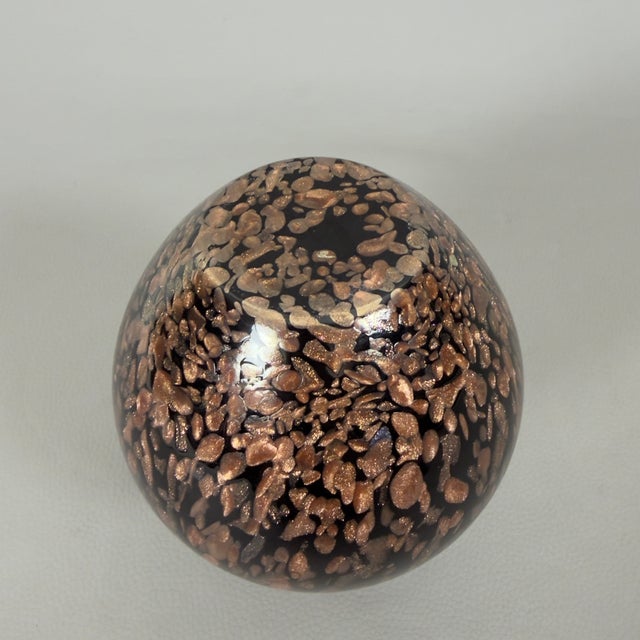 Modern Black Murano Glass Vase with Aventurine by V. Nason, 1970s For Sale - Image 6 of 11