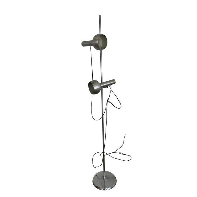 Space Age 2-Light Floor Lamp in Brushed Metal, Italy, 1960s For Sale - Image 11 of 11
