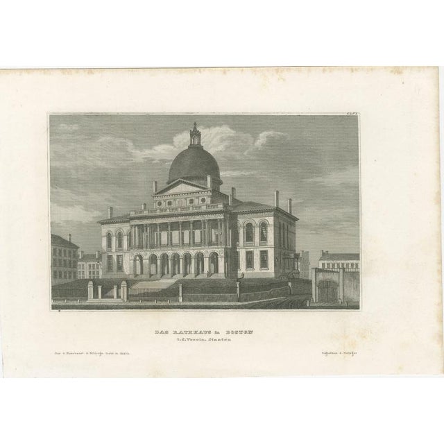 Joseph Meyer and Hermann Meyer, Boston State House on Beacon Hill, 1850, Steel Engraving For Sale - Image 3 of 9
