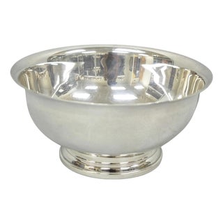 Vintage Mid Century Modern Gorham Yc780 8" Silver Plated Serving Bowl (C) For Sale