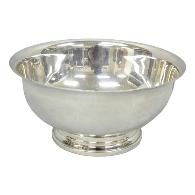 Vintage Mid Century Modern Gorham Yc780 8" Silver Plated Serving Bowl (C) For Sale