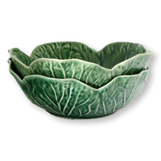 Late 20th Century Bordallo Pinheiro Cabbageware Bowls, Set of 3 For Sale In Los Angeles - Image 6 of 7