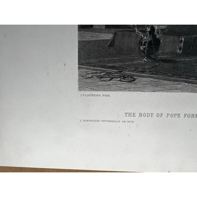 19th Century Print by Jean Paul Laurens Titled “The Body of Pope Formosus Exhumed for Trial by Order of Pope Stephen VII For Sale - Image 4 of 7