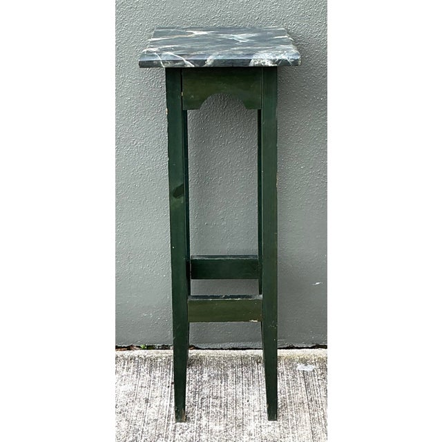 Vintage Brazilian Faux Finished Marble Pedestal For Sale - Image 12 of 12