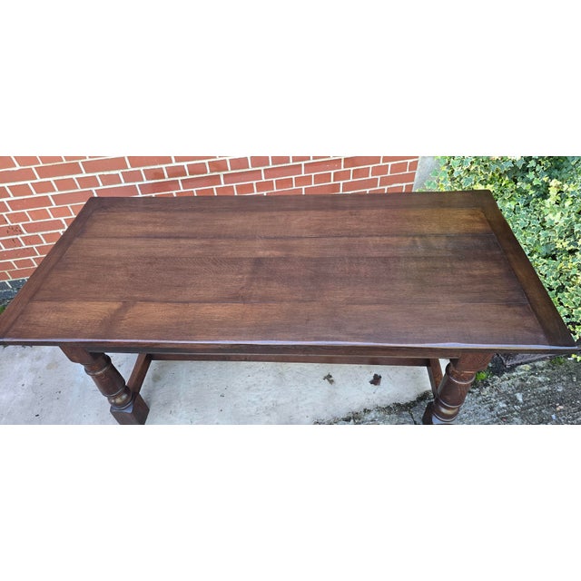 Vintage Farmhouse Kiitchen Refrectory Dining Table in Oak, 1920 For Sale - Image 14 of 18