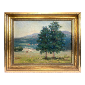 Kansas Farmland Plein Air Landscape, by Maude J. Mitchell (1875-1957)