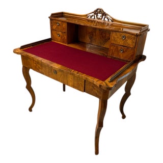 Late Biedermeier Ladies Secretaire Desk in Walnut For Sale