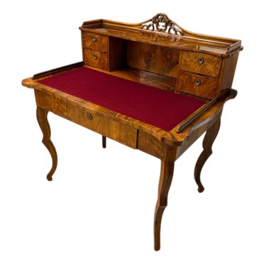 Late Biedermeier Ladies Secretaire Desk in Walnut For Sale