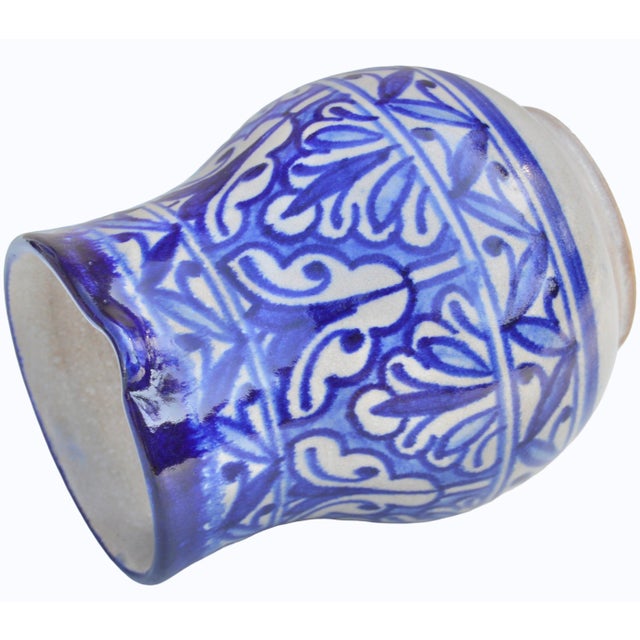 Ceramic Early 20th Century Handmade Andalusian Ceramic Pitcher Accent W/ Blue Hues For Sale - Image 7 of 9