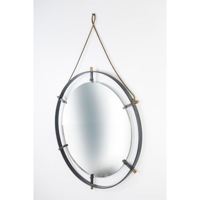 1960s Vintage Brass Framed Wall Mirror by Santambrogio and De Berti, 1960s For Sale - Image 5 of 7