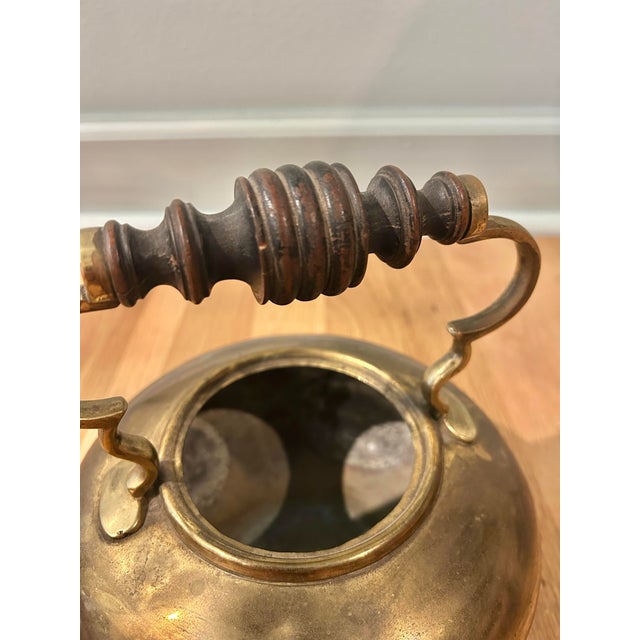 Late 19th Century English Brass Spirit Kettle on Wrought Iron and Brass Stand For Sale - Image 11 of 12