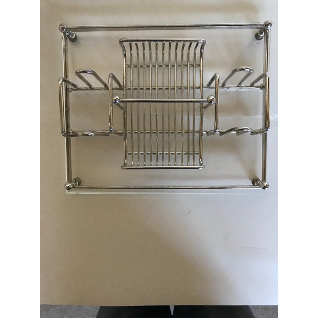 1960’ Oneida Silver Plate and Lucite Silverware Buffet Caddy Chairish