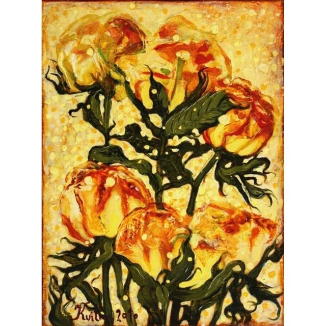 Kristine Kvitka, Roses, 2010, Oil on Canvas, in Good conditions. Designed from 2000 This piece has an attribution mark, I...
