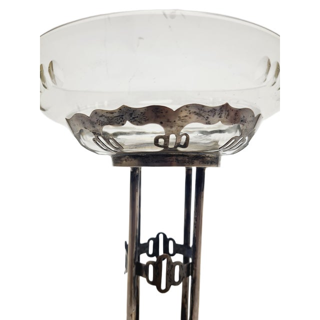Art Deco Polish Silver Crystal Bowl on Stand, 1930s For Sale - Image 3 of 18