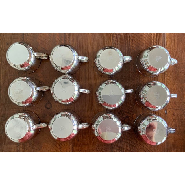 Vintage Oneida Silverplate Punch Bowl Set – 12 Cups & Ladle. See My Photos for Versatility! Traditional, Southern & Palm Beach Regency Hosting. For Sale - Image 9 of 12