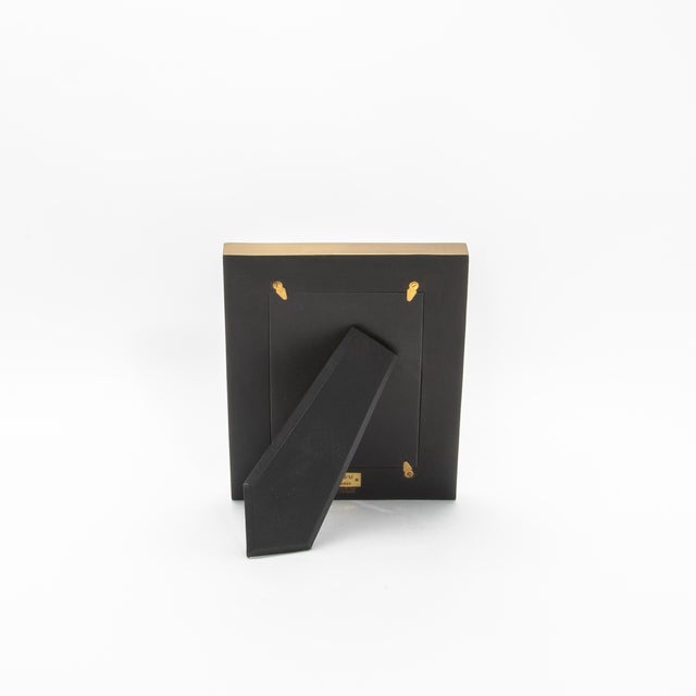 Metal Picture Frame 5x7” in Grey Shagreen With Brass Details by Kifu Paris For Sale - Image 7 of 8