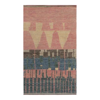 Rug & Kilim’s Moroccan Style Rug in Pink, Blue & Beige-Brown - 9'x12' For Sale