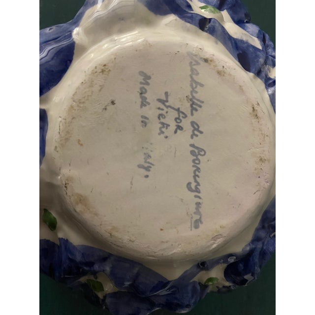 Blue Italian Mid 20th Century Majolica Blue and White Rounded Boxes-Set of 2 For Sale - Image 8 of 12