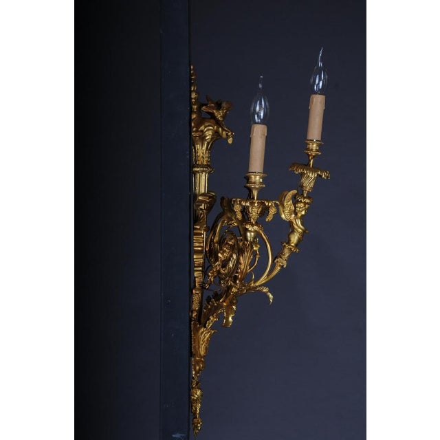 Large Louis XV Gilded Bronze Sconces, Set of 2 For Sale - Image 12 of 16