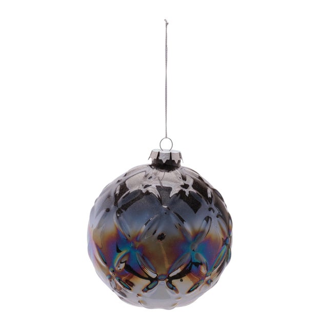 Add classic holiday shine with this Glass Ball Ornament Set. Each 5" ornament features a smooth, reflective surface that...