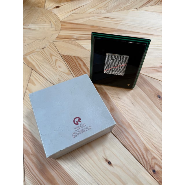 Plastic Rede Guzzini Black and Green Picture Frame With Original Box For Sale - Image 7 of 7