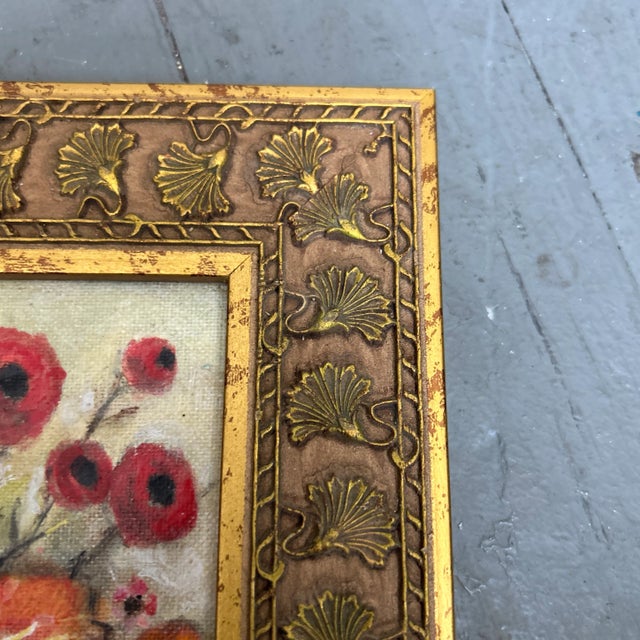 1970’s Original Impressionist Bouquet of Flowers Still Life Small Painting For Sale - Image 4 of 5