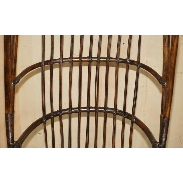 Gold French Bamboo Steel Base Porters Wingback Armchair For Sale - Image 8 of 18