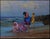 Robert Hagan"Beach Party"Oil on Canvas Girls on Beach Hand Signed For Sale - Image 4 of 4